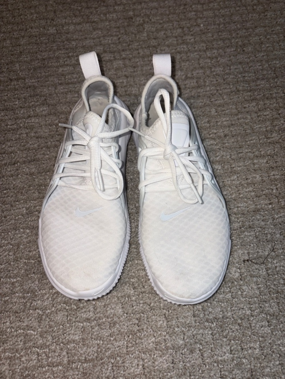 Nike White Mesh Running Sneakers